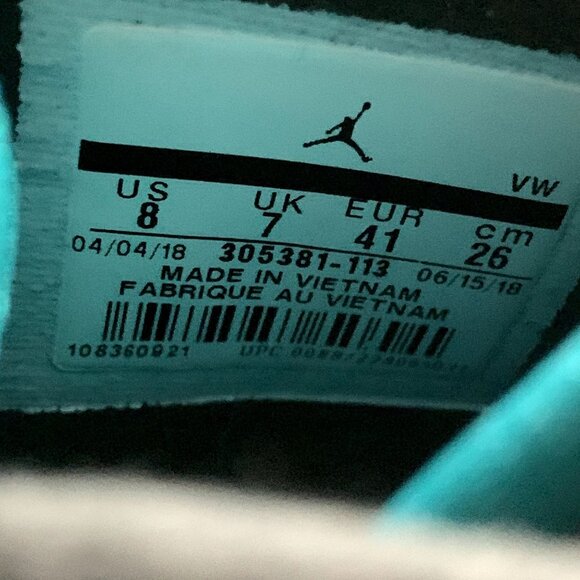 Nike Air Jordan 8 Retro South Beach Sneakers Mens 8 White Pink Green 305381-113 - Picture 7 of 11